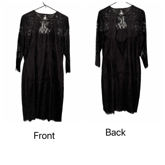 NWT BB DAKOTA Jayce Lace Black Sheath Party Cocktail Dress Size 14 - Picture 2 of 16